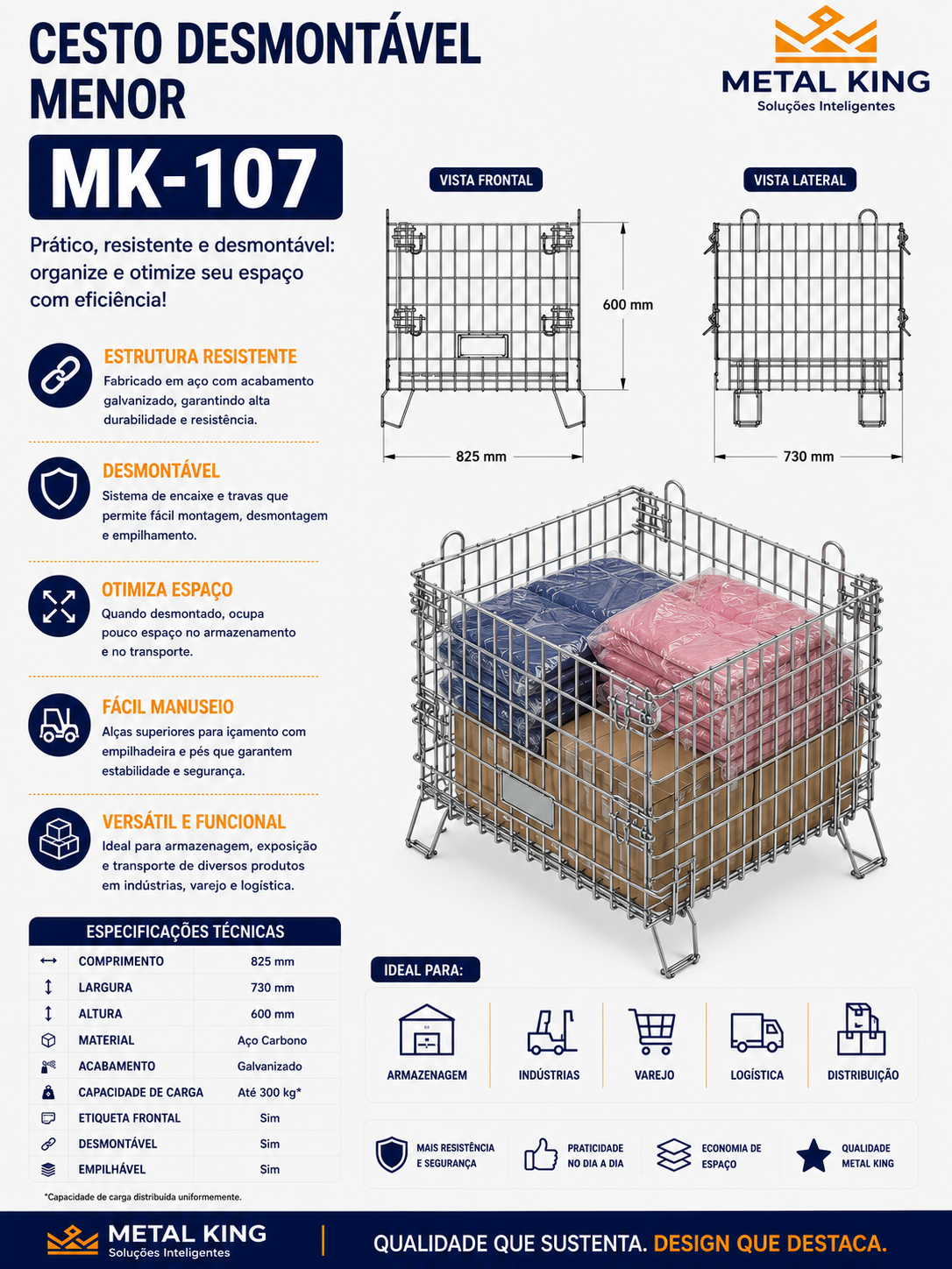 Ficha técnica MK107 — Metal King